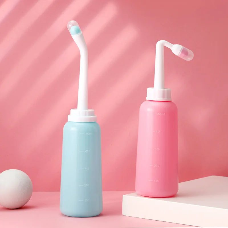 Bote portátil de 500ml con pulverizador, bidé de viaje de mano para mujeres embarazadas, botella limpiadora de agua para bebé, Baby Showers, botella para mamá