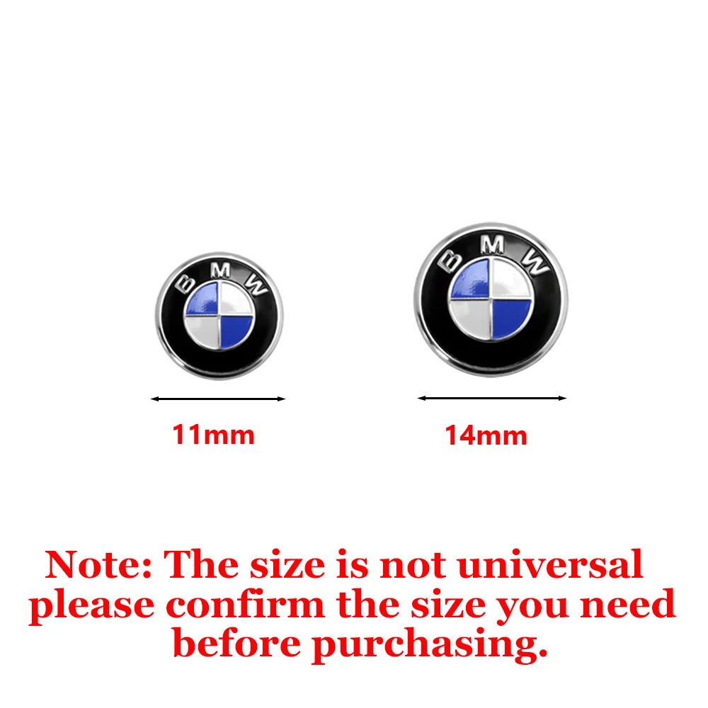11/14mm Car Remote Key Emblem Badge Radio Button Sticker For BMW M Performance E46 E47 E49 F30 F80 E36 E46 E93 E92 F34 F31 Z4 X7