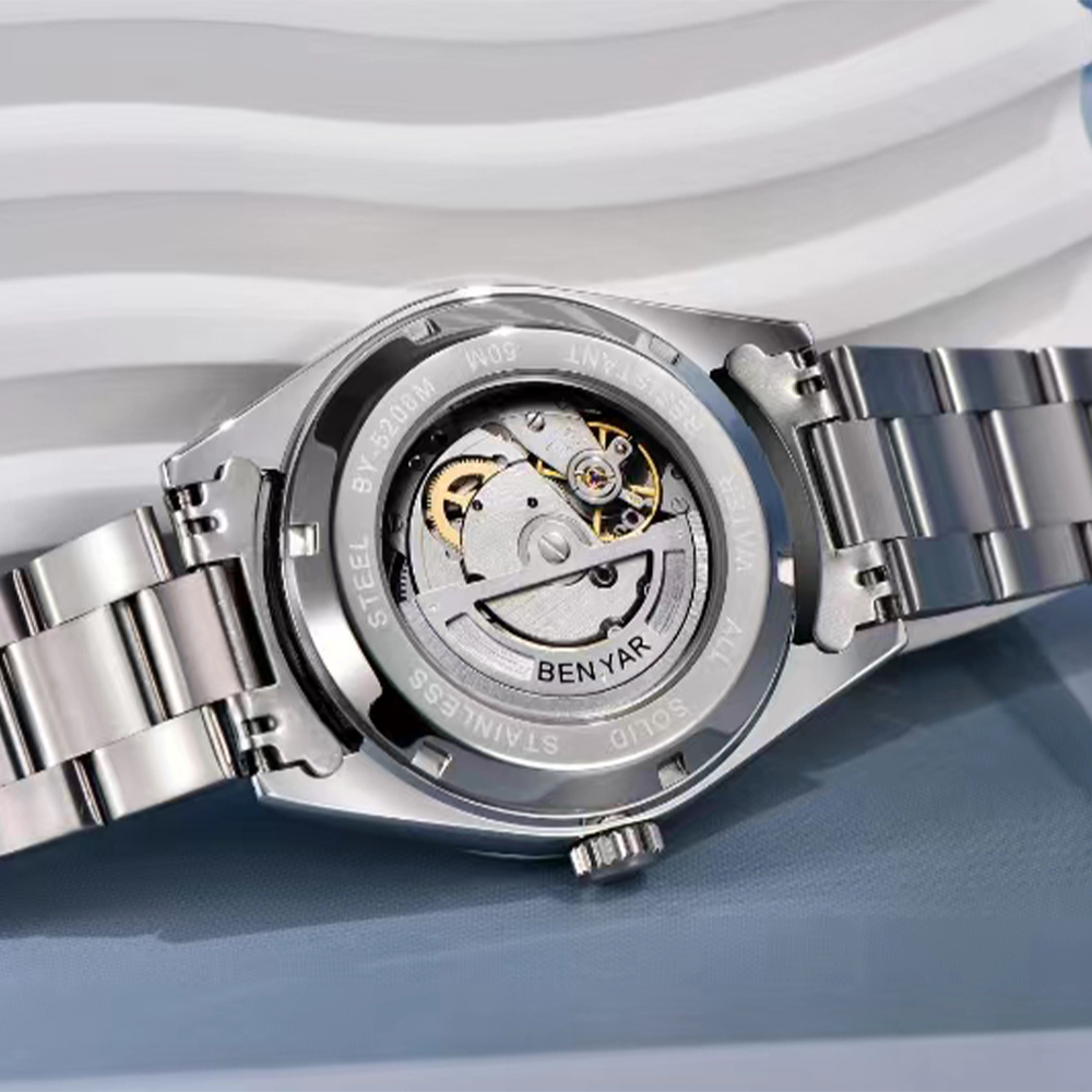 Benyar-男性用自動機械式腕時計,316lステンレス鋼,シンプル,5バール,防水,砂径,特別オファー,2024, 40mm