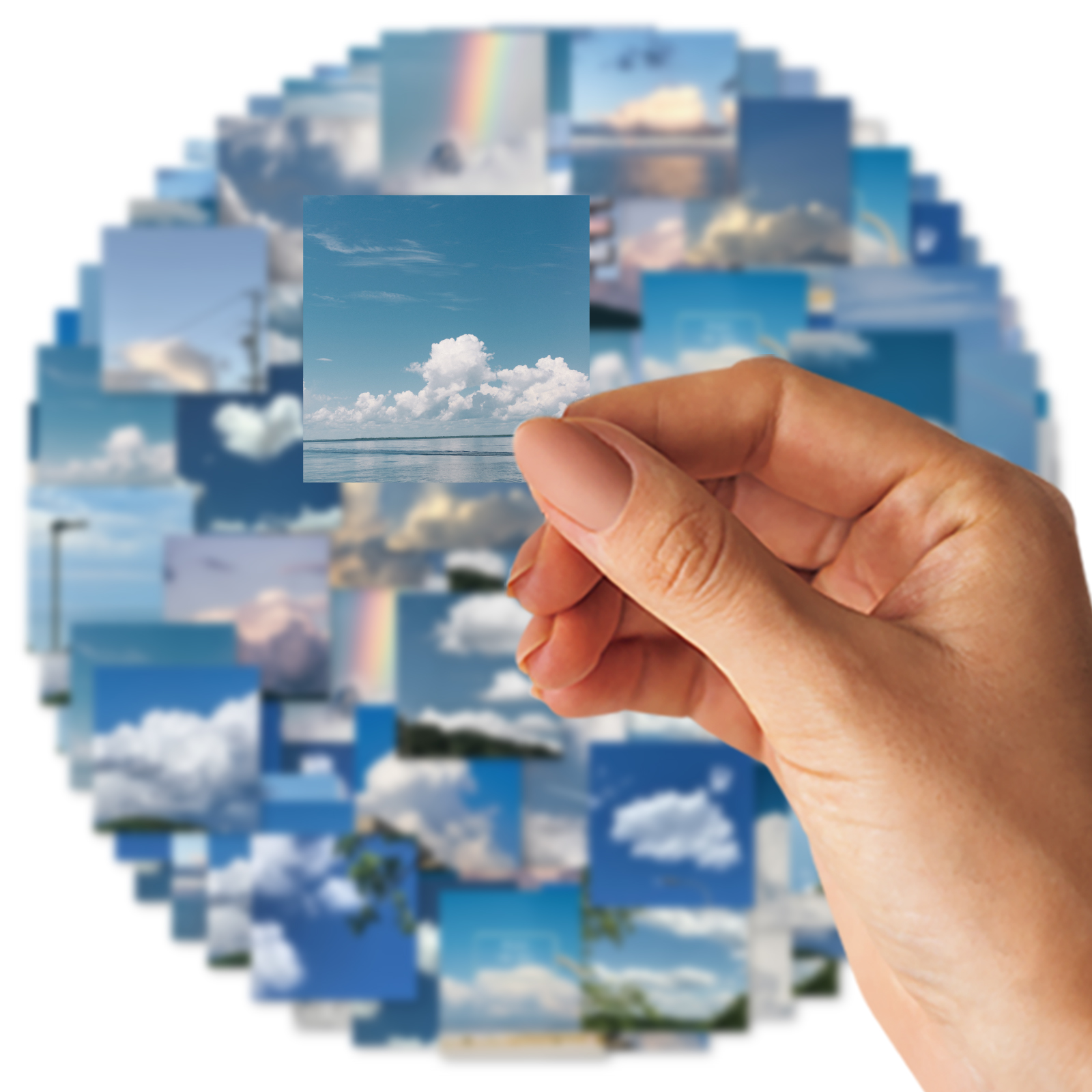 46 個青空白い雲風景落書きステッカー装飾ノートブック水カップギタースーツケースクラシックおもちゃスクラップブックデカール