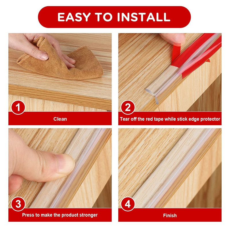 赤ちゃんの家具の保護ストリップ,透明なPVC素材,柔らかいシリコーンコーナーの保護,防滴,安全保護ストリップ