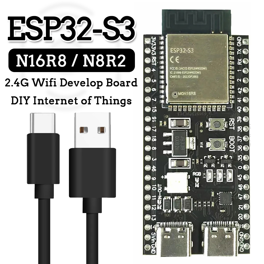Płytka rozwojowa ESP32-S3 moduł Wifi 2.4G dla Arduino ESP IDF ESP32-S3WROOM1 N8R2 N16R8 44Pin typ-c 8M PSRAM ESP32 S3