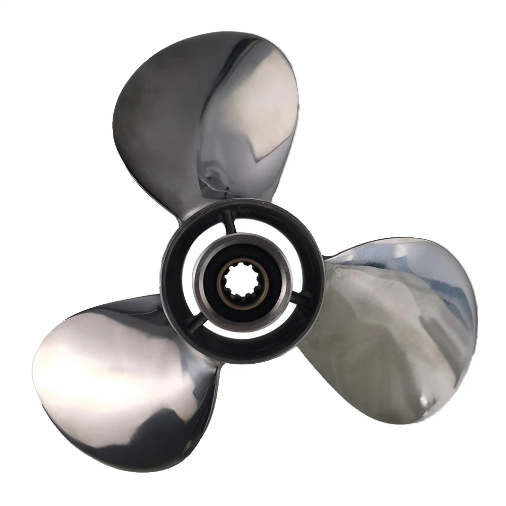 Hélice de aço inoxidável de 3 lâminas para motor externo h, 9.25x10 polegadas, 8-20 hp 3121-093-10