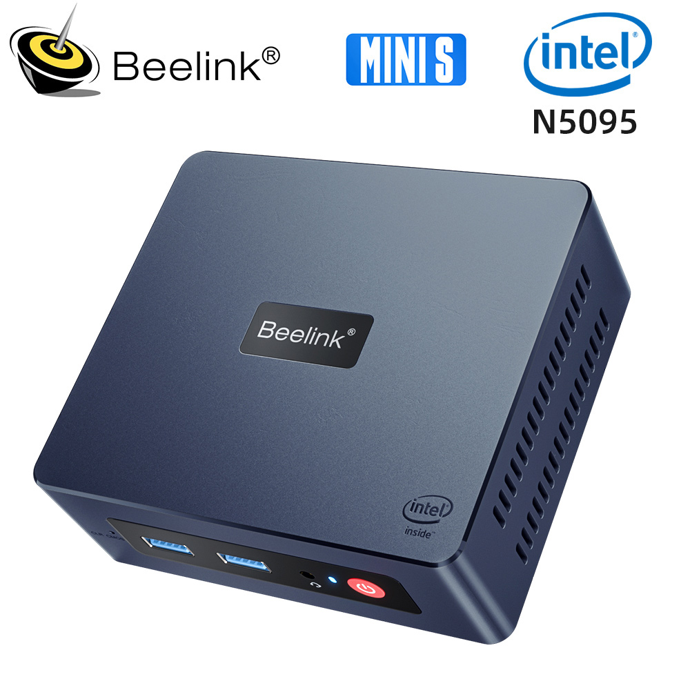 2022 Beelink Min S Windows 11 Mini PC Intel 11th Gen Jasper Hồ N5095 DDR4 8GB 256GB 128GB SSD Wifi BT 1000M LAN Để Bàn