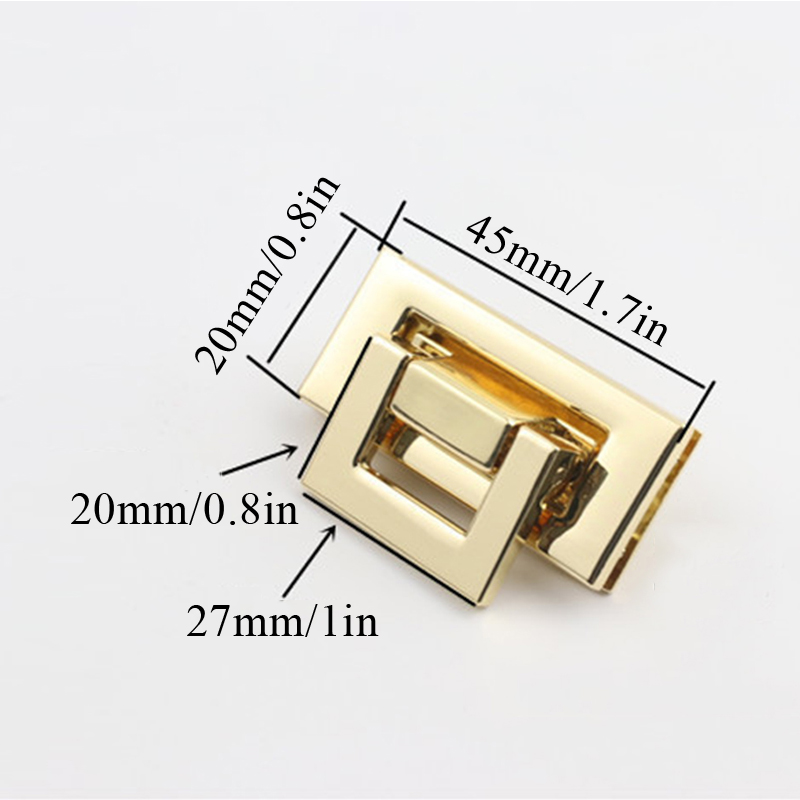 1pc Metal Square Tiny Bag Turn Lock Twist Lock Clasp Leather Craft Women Bag Handbag Shoulder Bag Purse DIY Bag Hardware