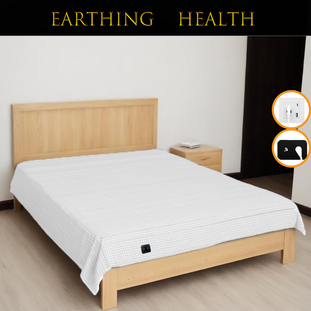 Sábana plana de fibra de plata 10% con cordón de puesta a tierra, hoja de protección sanitaria antiestática conductora, liberación de estrés con conexión a tierra