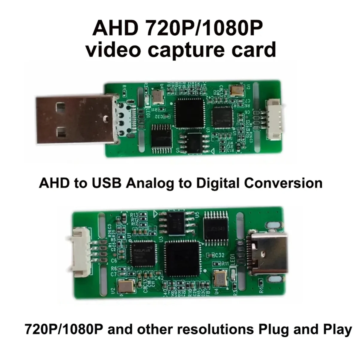 Модуль сцепления от AHD до USB Аналоговый сигнал к цифровой USB-камер Модуль AHD-Type-C Бесплатный диск UVC для Android (A)-AB01