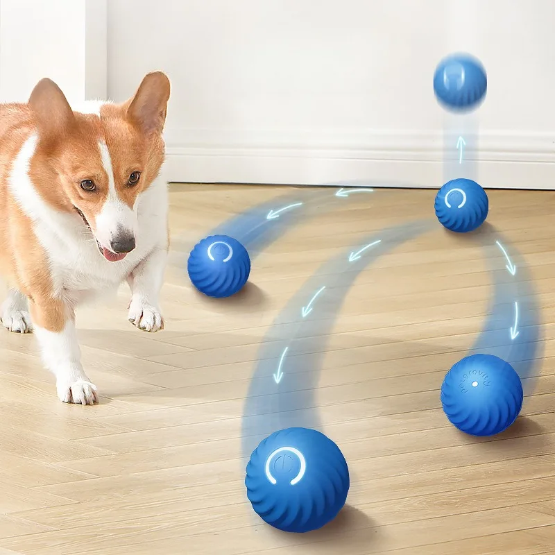 Balle de jouet pour chien en mouvement automatique, USB intelligente, jouet à mâcher interactif rotatif pour chien, jouets pour chiot