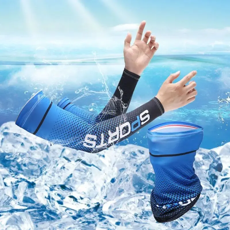 2 stuks set zon UV-bescherming lange handschoenen handbeschermer cover armmouwen ijs zijde mouwen outdoor arm cool sport fietsen