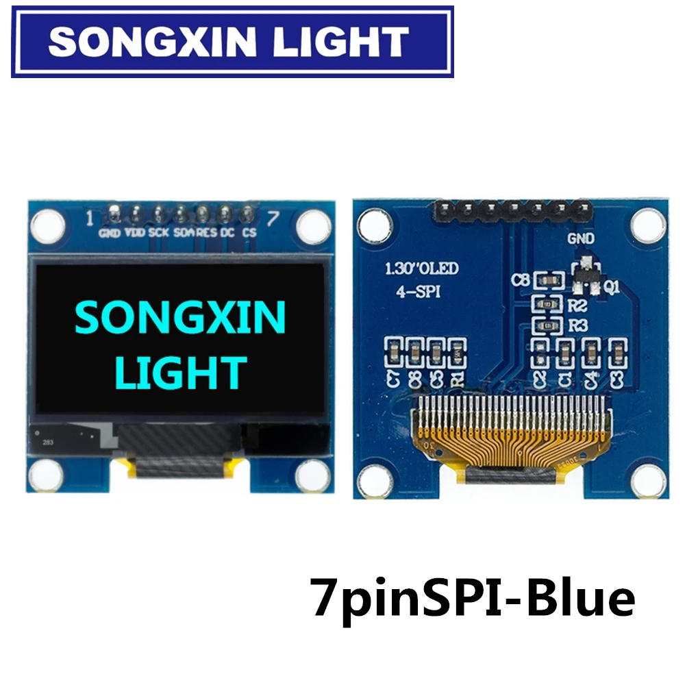 OLED LCD LED 디스플레이 모듈, 1.3 인치, 1.3 인치 디스플레이 모듈, 화이트, 블루, 128X64SPI/IIC I2C 통신 색상, 1.3 인치