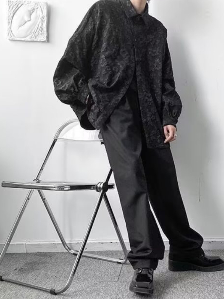 Shirts Men Japanese Style Loose Leisure Long Sleeves Chic New All-match Solid Summer High Street Simple Popular College Daily