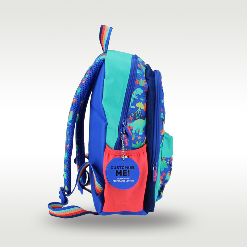 Australia original Smiggle hot-selling children's schoolbag boy cool blue-green dinosaur card primary school backpack 14 inches