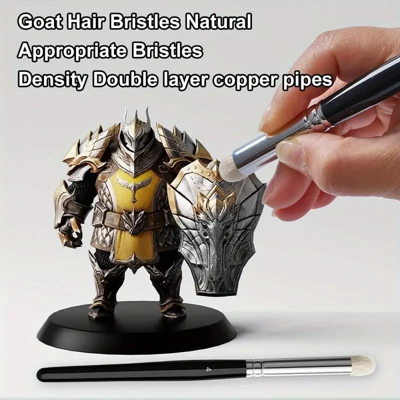 6pcs Miniature Painting Dry Brush Set Professional Modeller's Paint Brushes for Scale Models Ideal for Enamel Fantasy