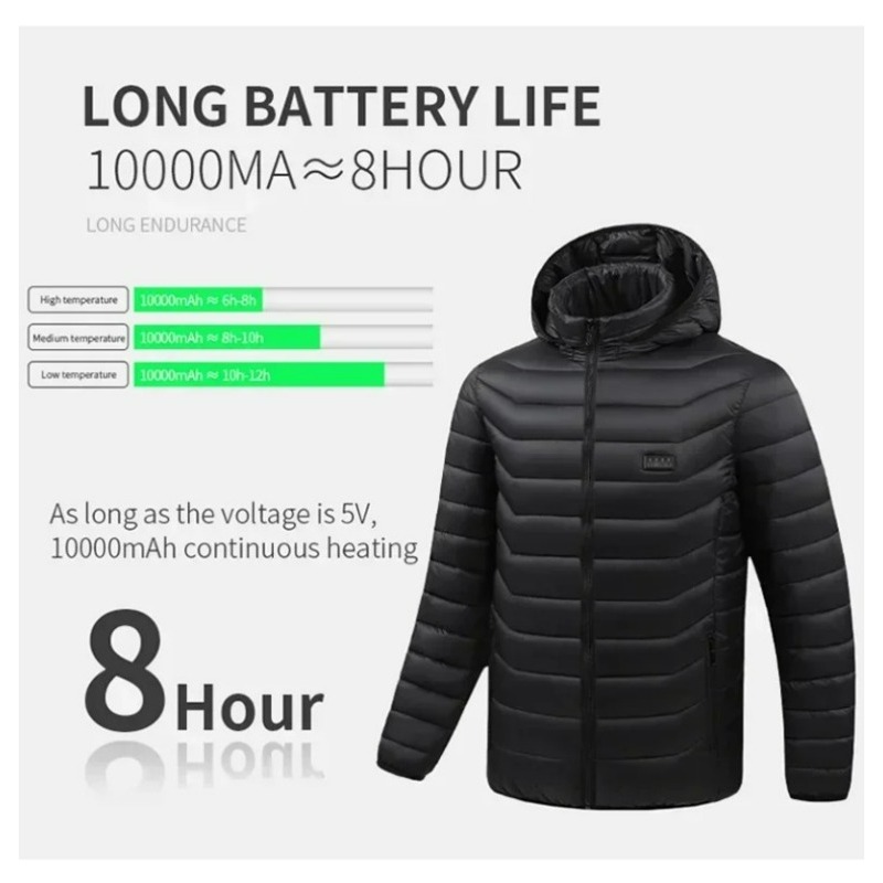 Chaqueta calefactora de 21 áreas para hombre, abrigo eléctrico con USB de invierno, ropa funcional autocalentable, chaleco de esquí para nieve al aire libre, chaqueta acolchada