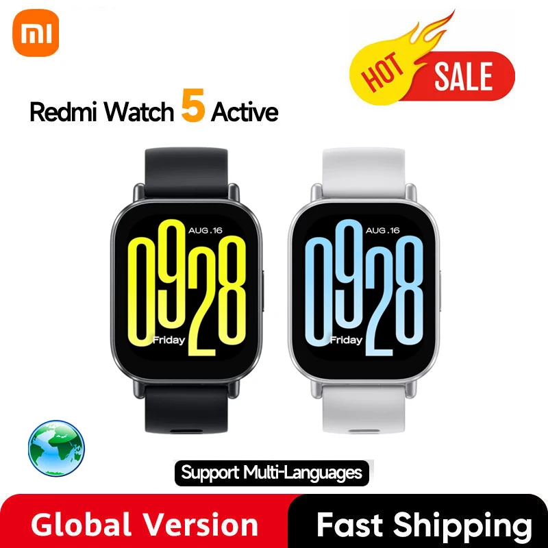 【Брендовая версия +】Глобальная версия Xiaomi Redmi Watch 5 Active 2-дюймовый дисплей До 18 дней с временем автономной работы 140+ режимов тренировки Bluetooth