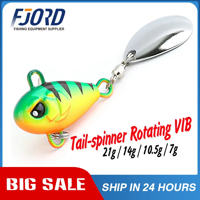FJORD Tail Spinning 7g 10.5g 14g 21g Balance Rotating Metal Jig VIB Vibration Bait Spinner Spoon New Fishing Tackle Sinking Lure