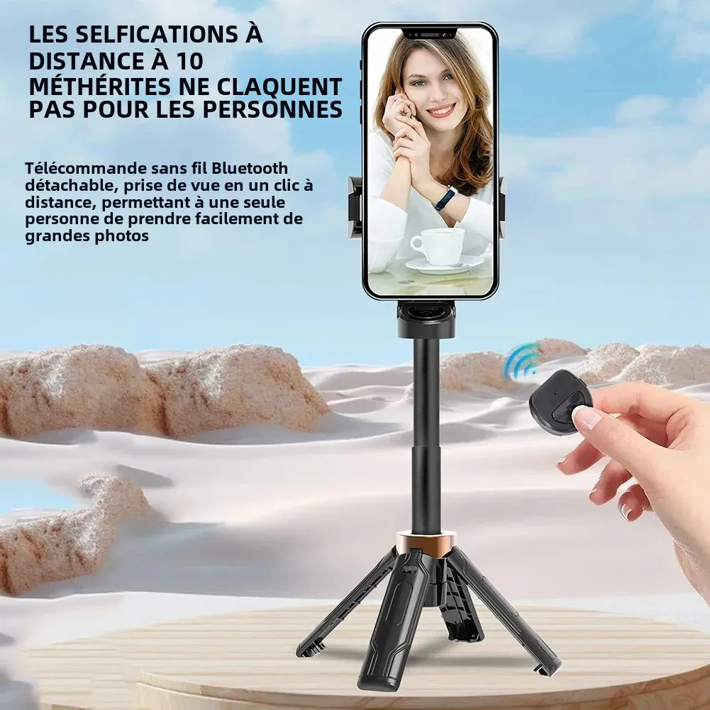 Super Mini perche à Selfie, support pour téléphone Portable, aide au tir, conception intégrée polyvalente, télécommande Bluetooth pour diffusions en direct