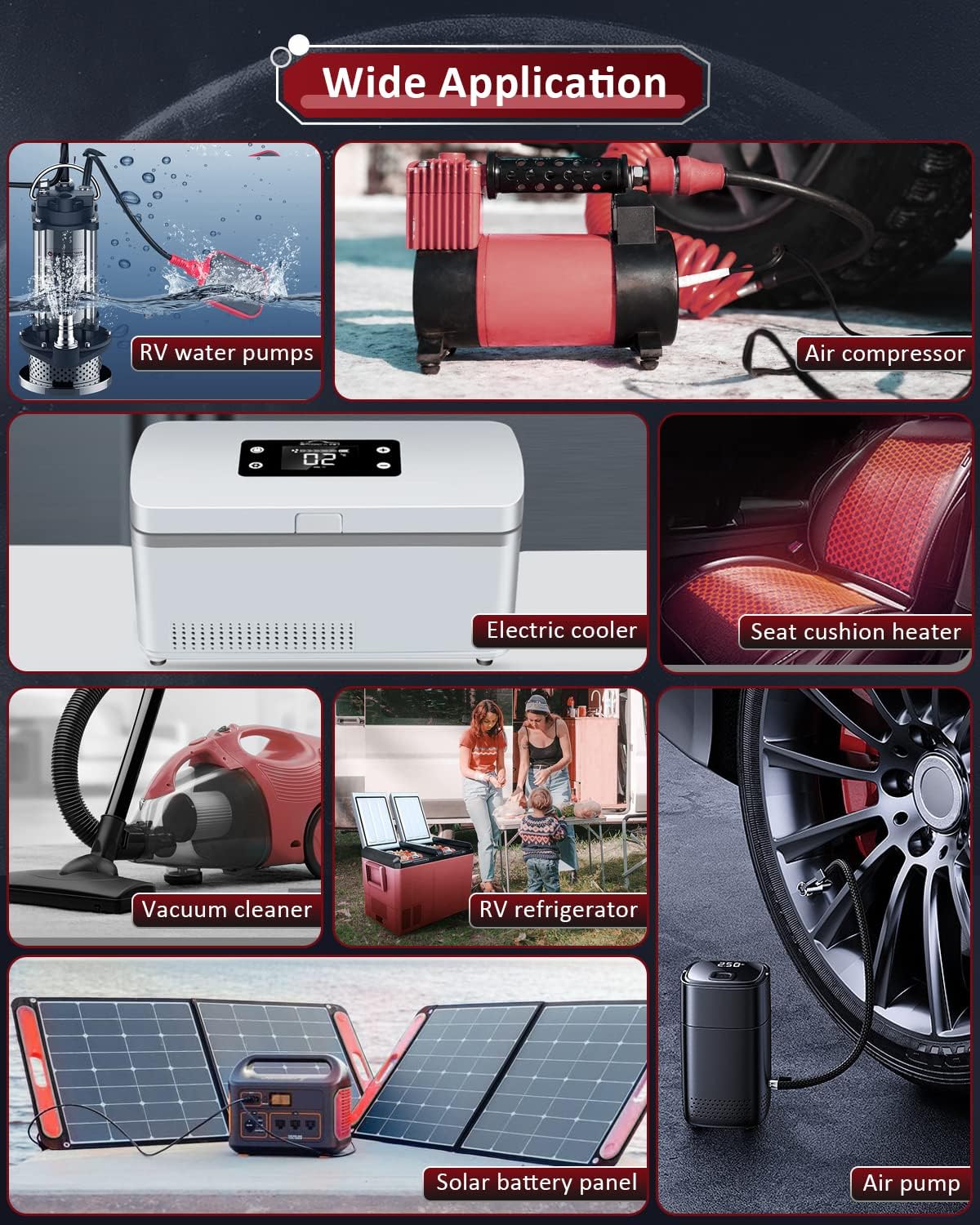 Anchtek 16AWG 12V Cigarette Lighter SAE Battery Charger Cable Quick Release Adapter With Switch For RV Solar Panels Motorcycle