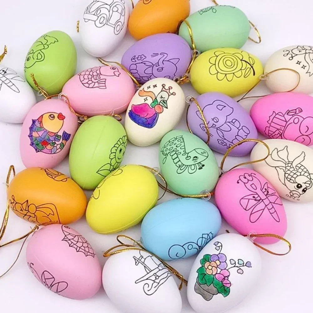 5/10Pcs Easter Egg Children's Toy DIY Creative Color Drawing Simulation Plastic Eggshell Kindergarten Teaching Educational Toy