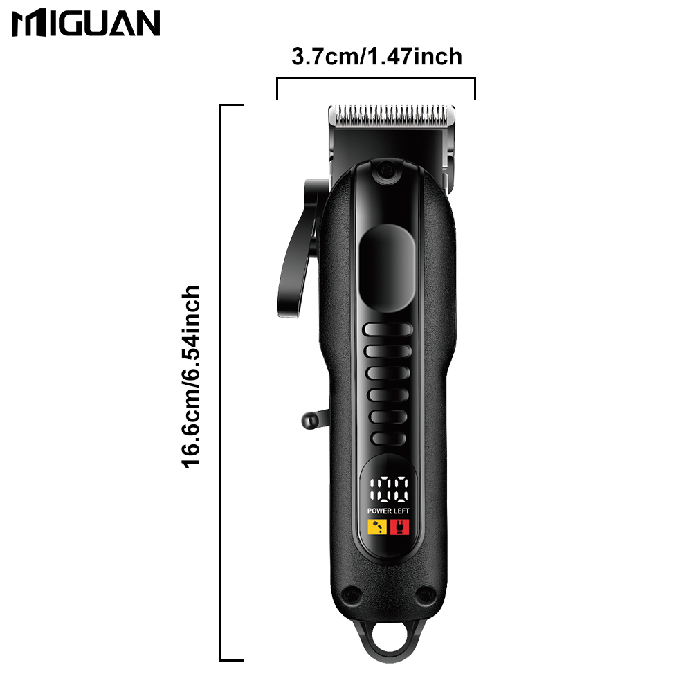 Professionele herentondeuse met LED-scherm, oplaadbare lithiumbatterij, opladen via USB, draadloze trimmer met