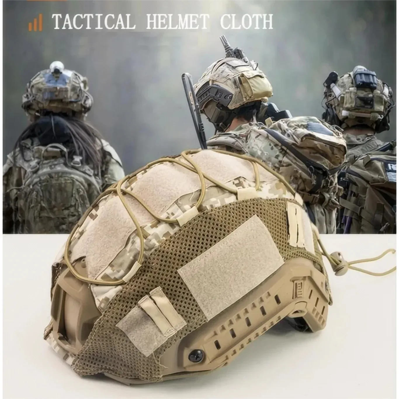 Taktische Helmabdeckung Fast Helm Multi-Camo Helmabdeckung für Airsoft Helm Paintball CS Wargame Sport Jagd Schießausrüstung