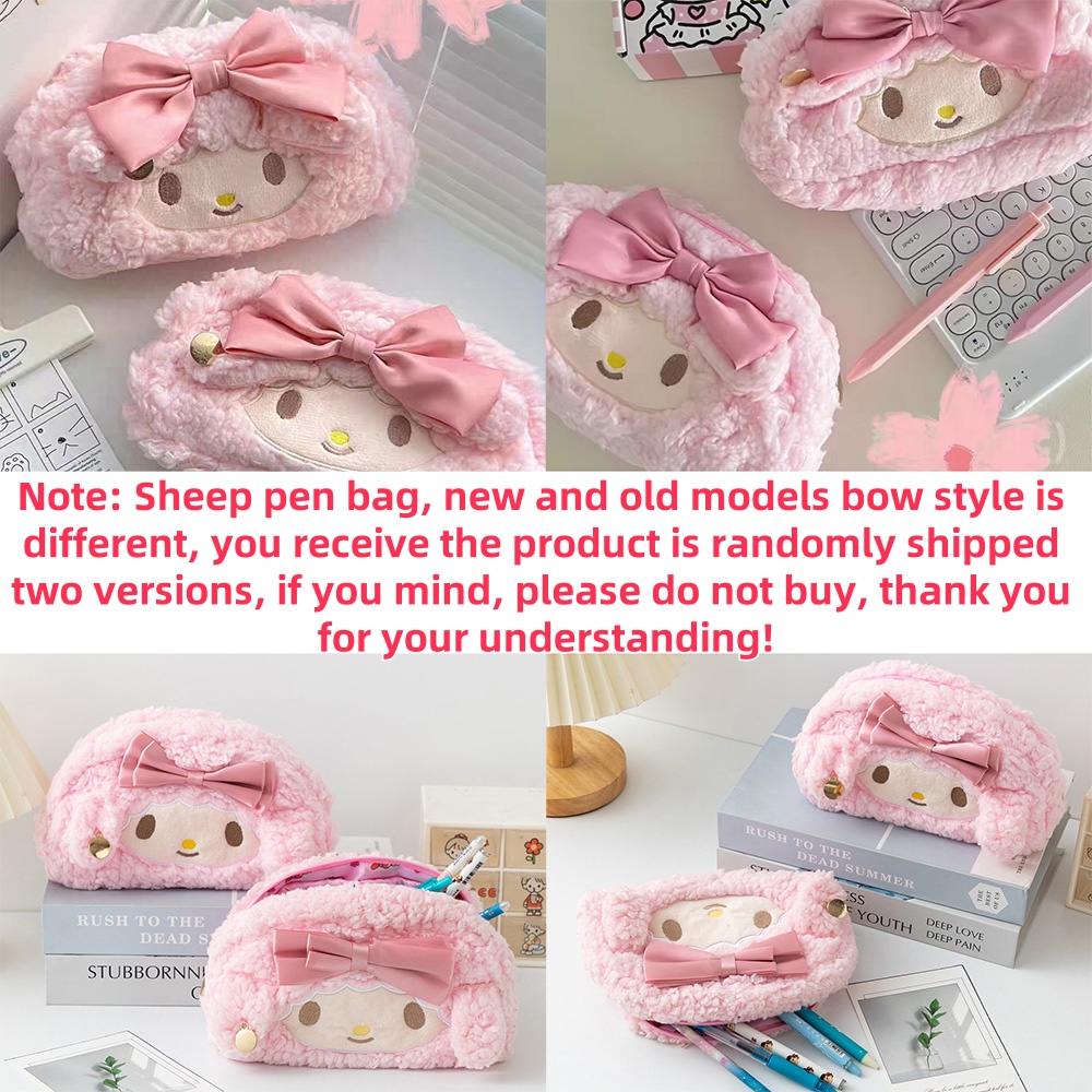 Sanrio Melody Cinnamoroll Modieus Nieuwste Roze Pluche Hoge Esthetische Hartvormige Etui Voor Meisjes Met Grote Capaciteit