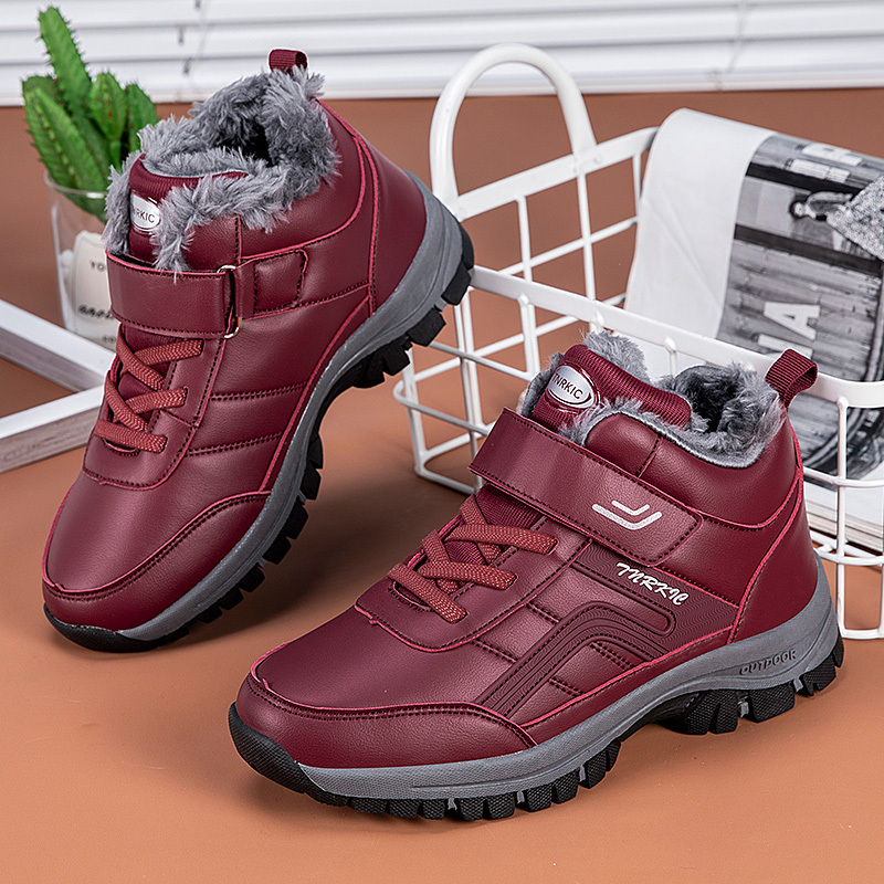 Winter Stiefel Für Frauen High Top Schuhe Wasserdichte PU Leder Plüsch Warm Halten Turnschuhe Frau Outdoor Knöchel Schnee Stiefel Casual Schuhe