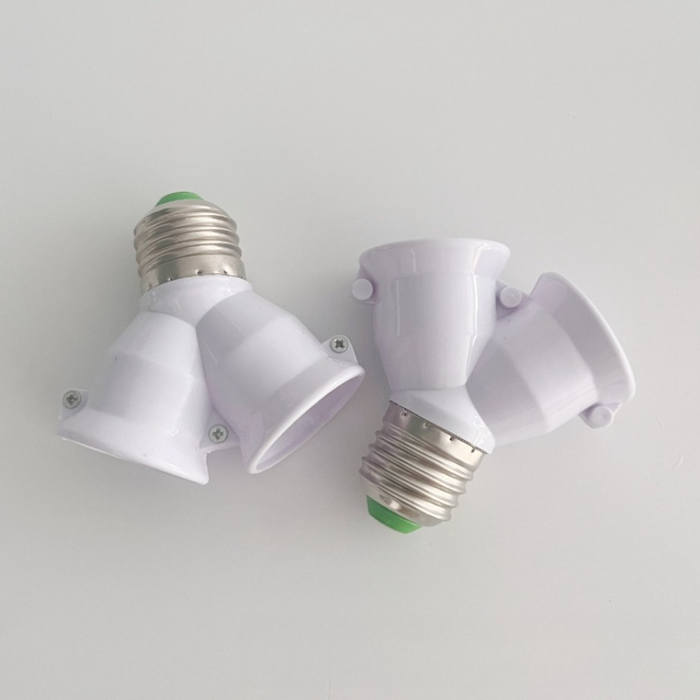 E27 ฐาน LED โคมไฟหลอดไฟซ็อกเก็ต E27 ถึง 2-E27 Splitter Adapter ฐานร้อน