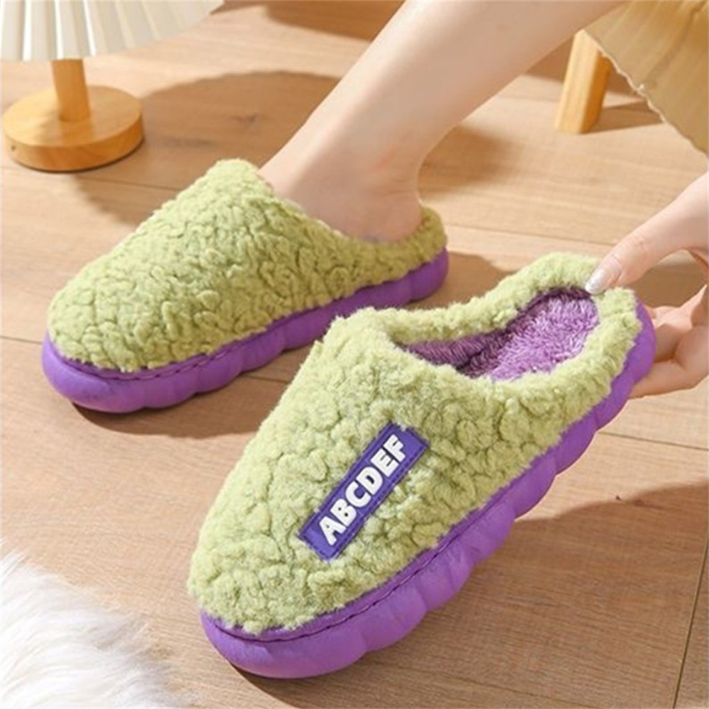 Mulheres inverno quente casa chinelos engrossar interior menino menina piso slides de pelúcia salto alto pele algodão sapatos senhoras casais chinelo