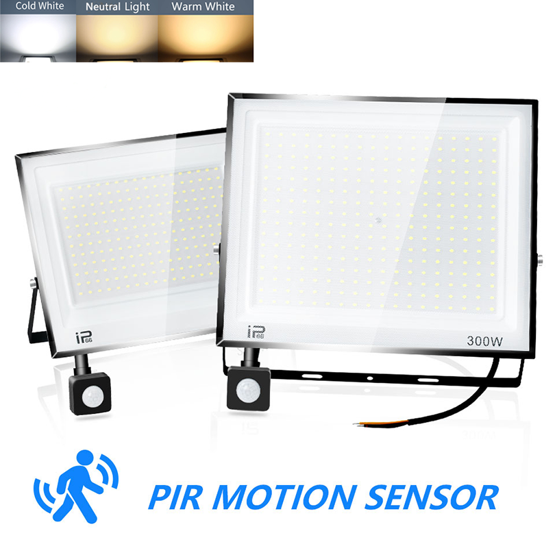 Luz de inundación LED con sensor 50W 100W 150W AC110V AC220V IP66 foco Led impermeable Reflector de pared proyector Led