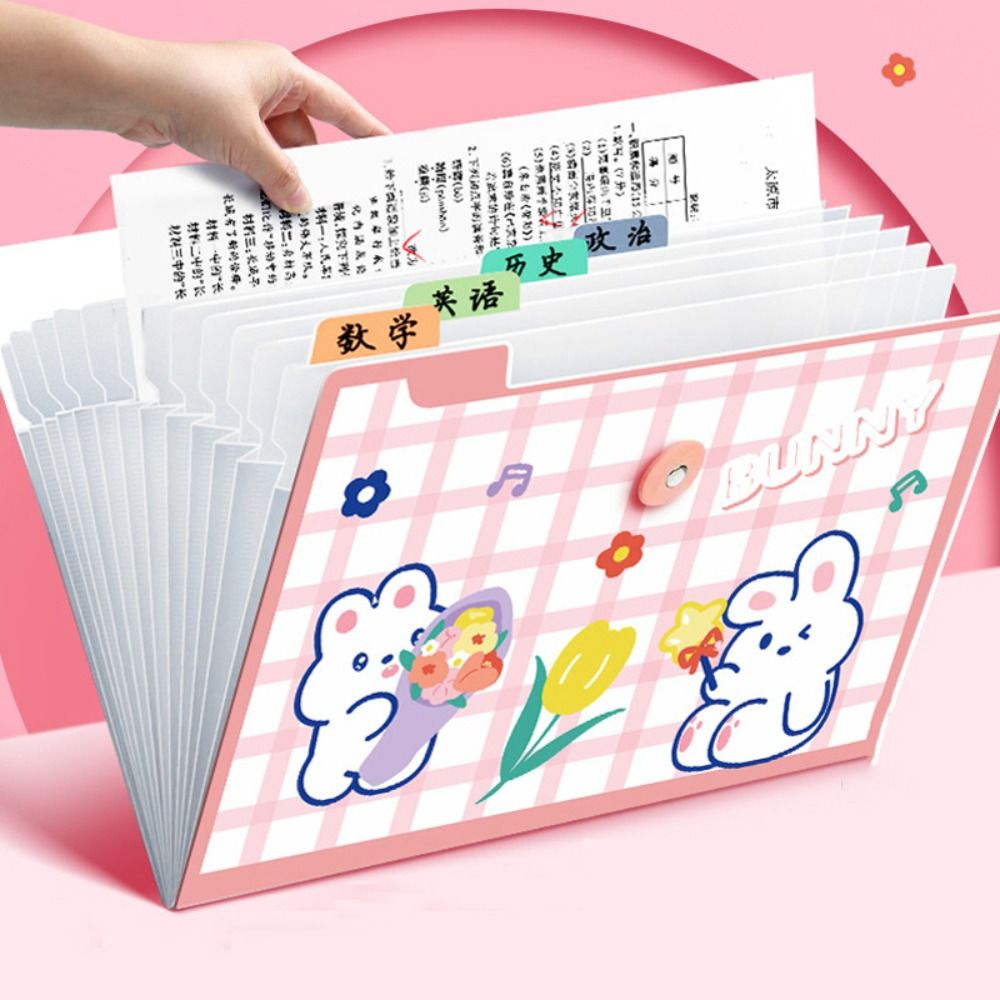 Multi-Layer Expansão Document Storage Bag, Escola e Escritório Papelaria, Novo, 8 Grades, Pasta de arquivo A4