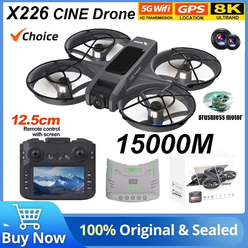 Novo x226 mini drone rc com câmera dupla profissional 8k hd 6 eixos modo sem cabeça 360 voar remoto quadcopter meninos crianças presente drones