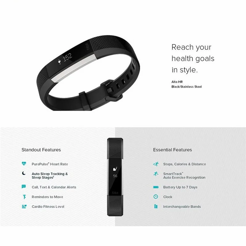 心拍数とアクティビティを制御するスマートリストバンド,Fitbit,大,小,時間,在庫あり