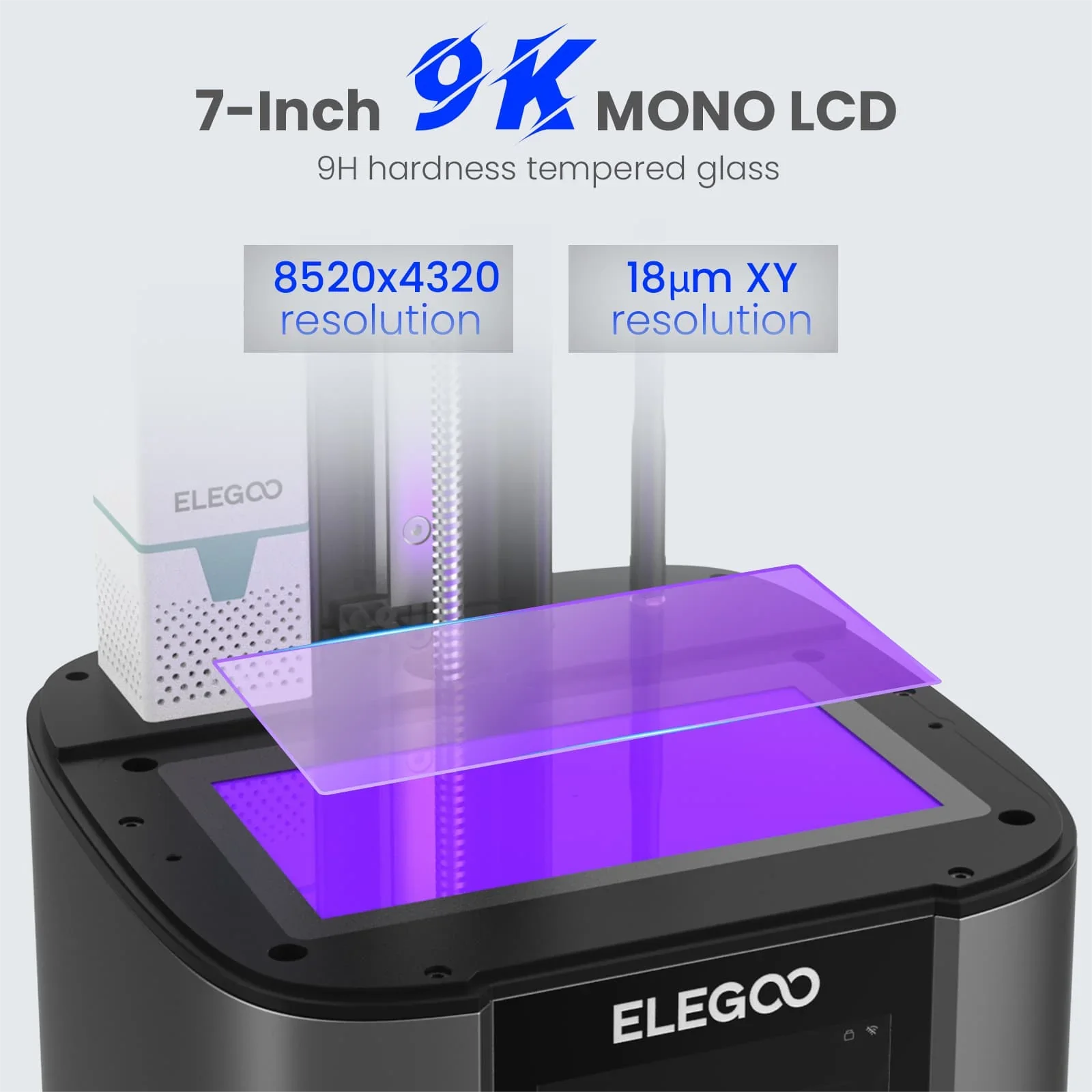 ELEGOO MARS 4 ULTRA 9K Mono MSLA 3D-принтер с 7-дюймовым ЖК-дисплеем 9K, скорость печати до 150 мм/ч, передача Wi-Fi, размер печати 153 × 77 × 165 мм