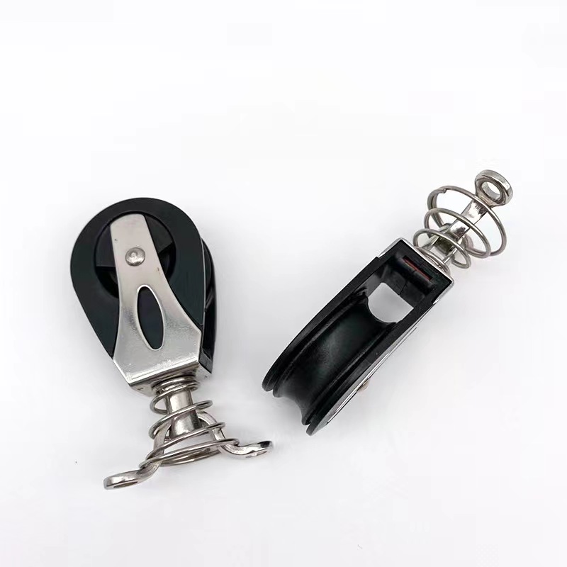 Bloco de polia de nylon giratório inoxidável 316, 1500 lbs, carregamento de barco à vela, bloco de polia de caiaque único, polia de rolamento giratório de elevação