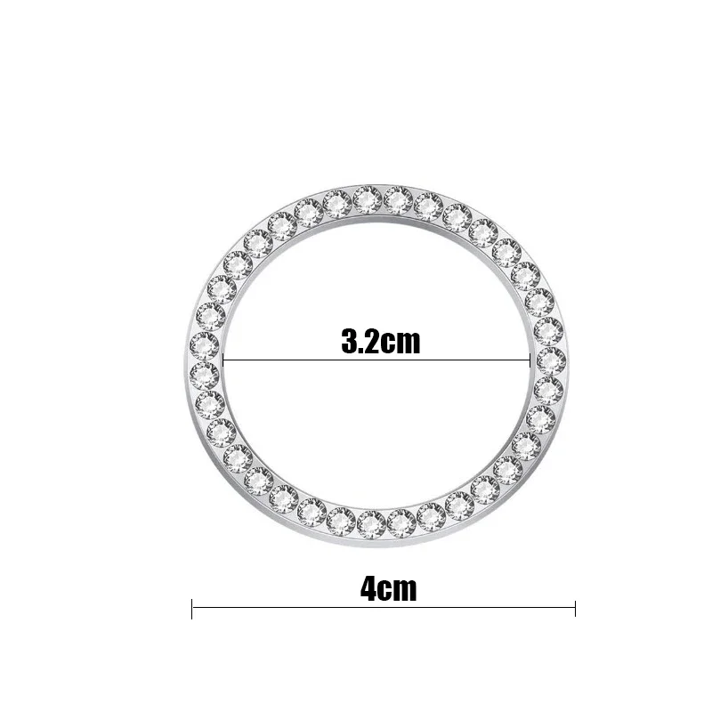 Xe Đánh Lửa Móc Khóa Kim Cương Đá Dán Cho Ô Tô Xe Máy Tạo Kiểu Bling Trang Trí Khóa Nút Tròn Phụ Kiện Xe Hơi