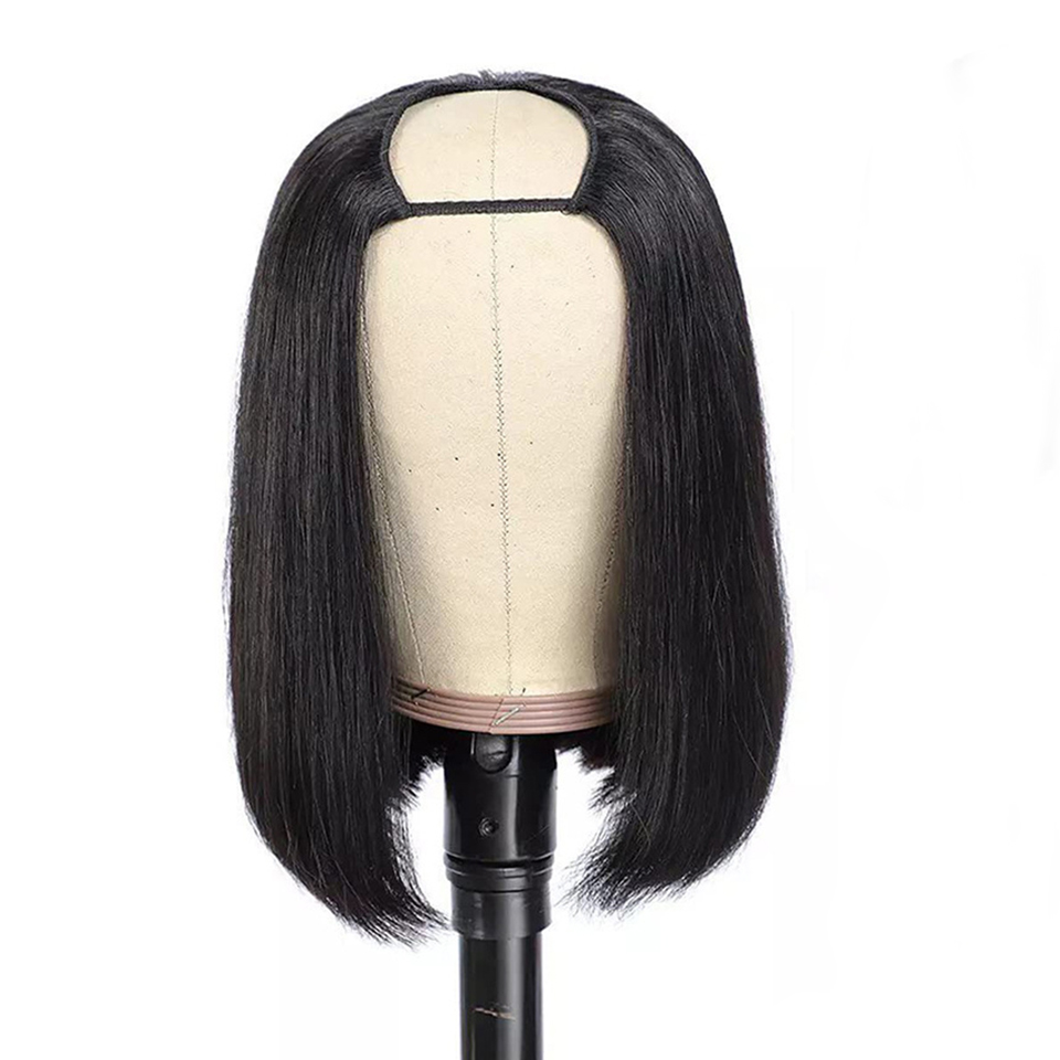 U Part Bob Wigs Human Hair Straight Short Bob Wig
