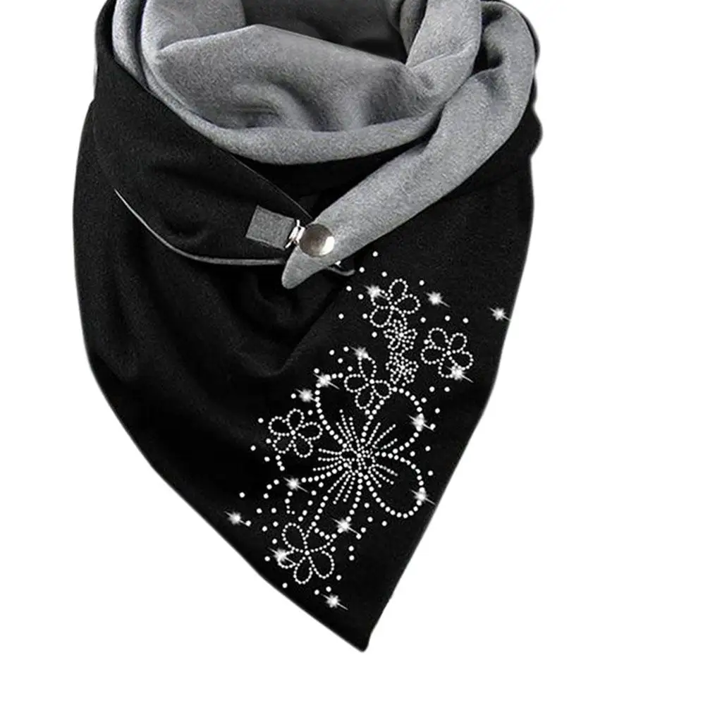 Bufanda de algodón de Estilo Vintage para mujer, pañuelo triangular, suave, para invierno