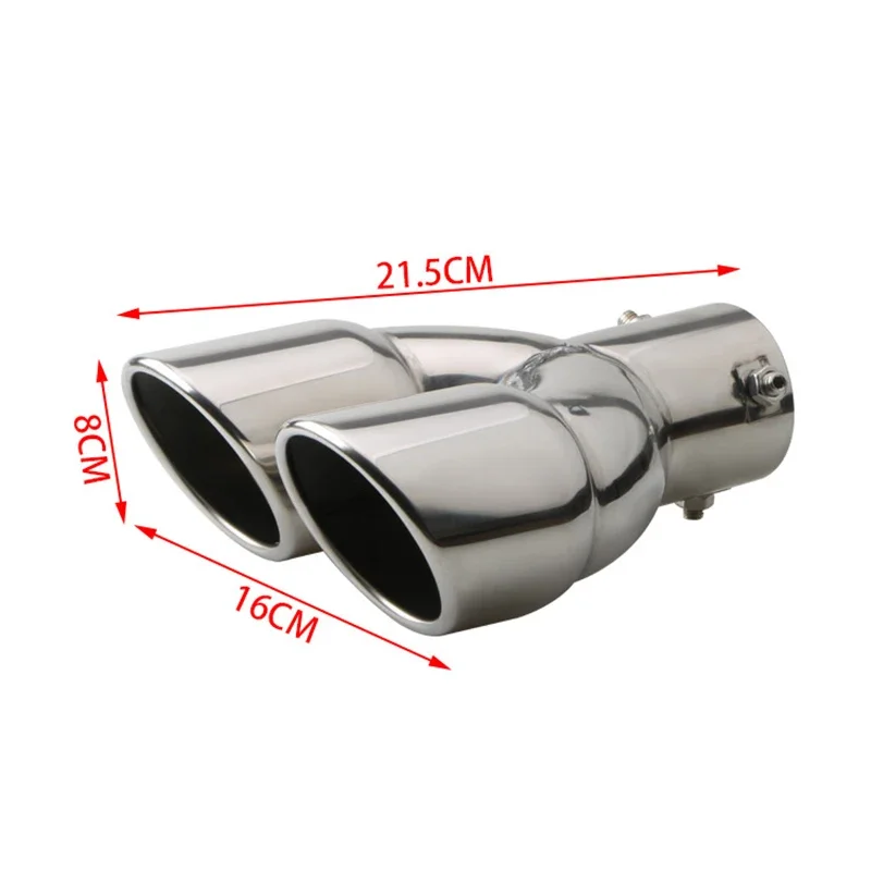 Car modification dual pipe exhaust pipe decoration universal thickened version dual outlet tailpipe muffler