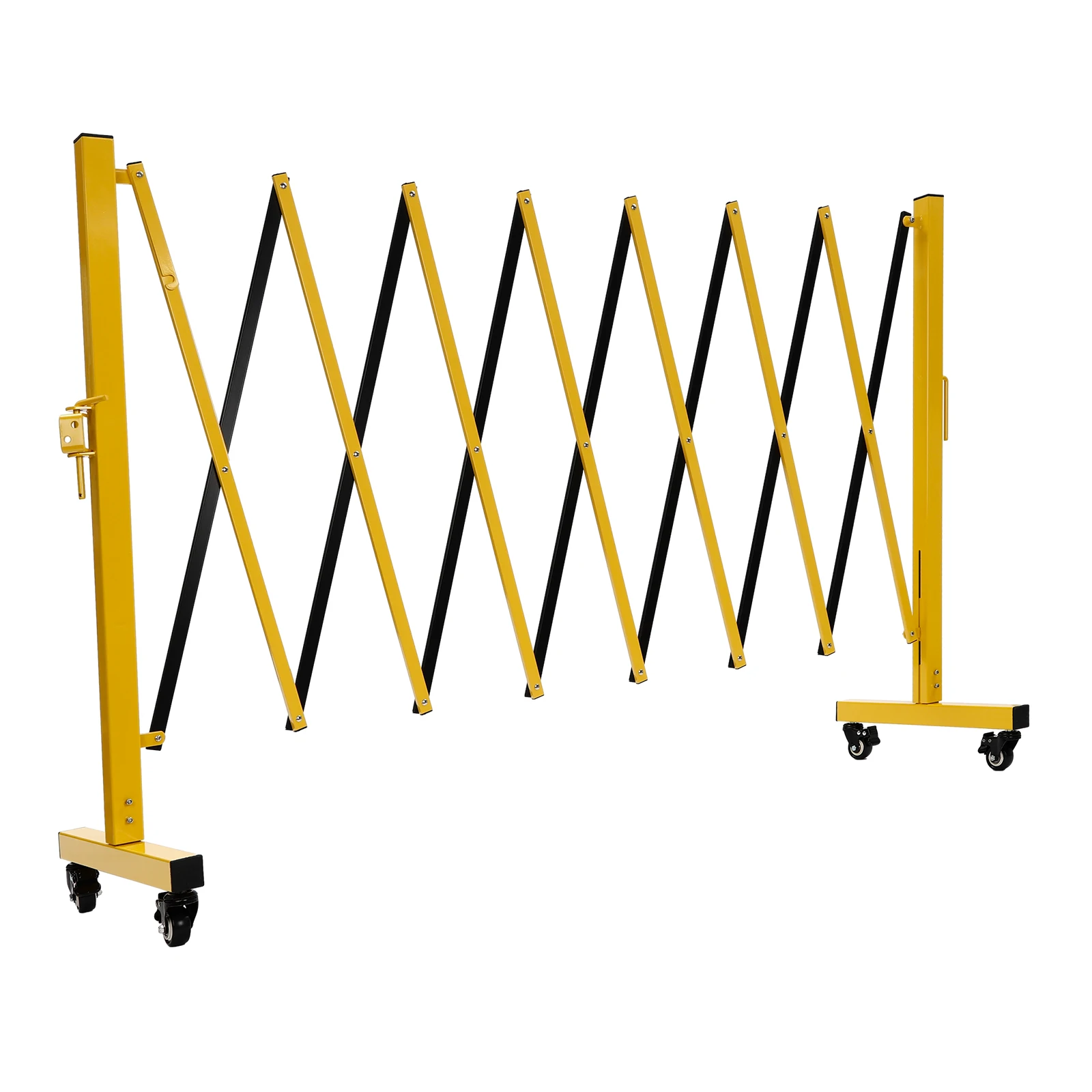 Traffic Fence Safety Barrier Door Mobile Barrier Gate Adjustable Expandable,Heavy-Duty Folding Security Gate, Universal Wheels