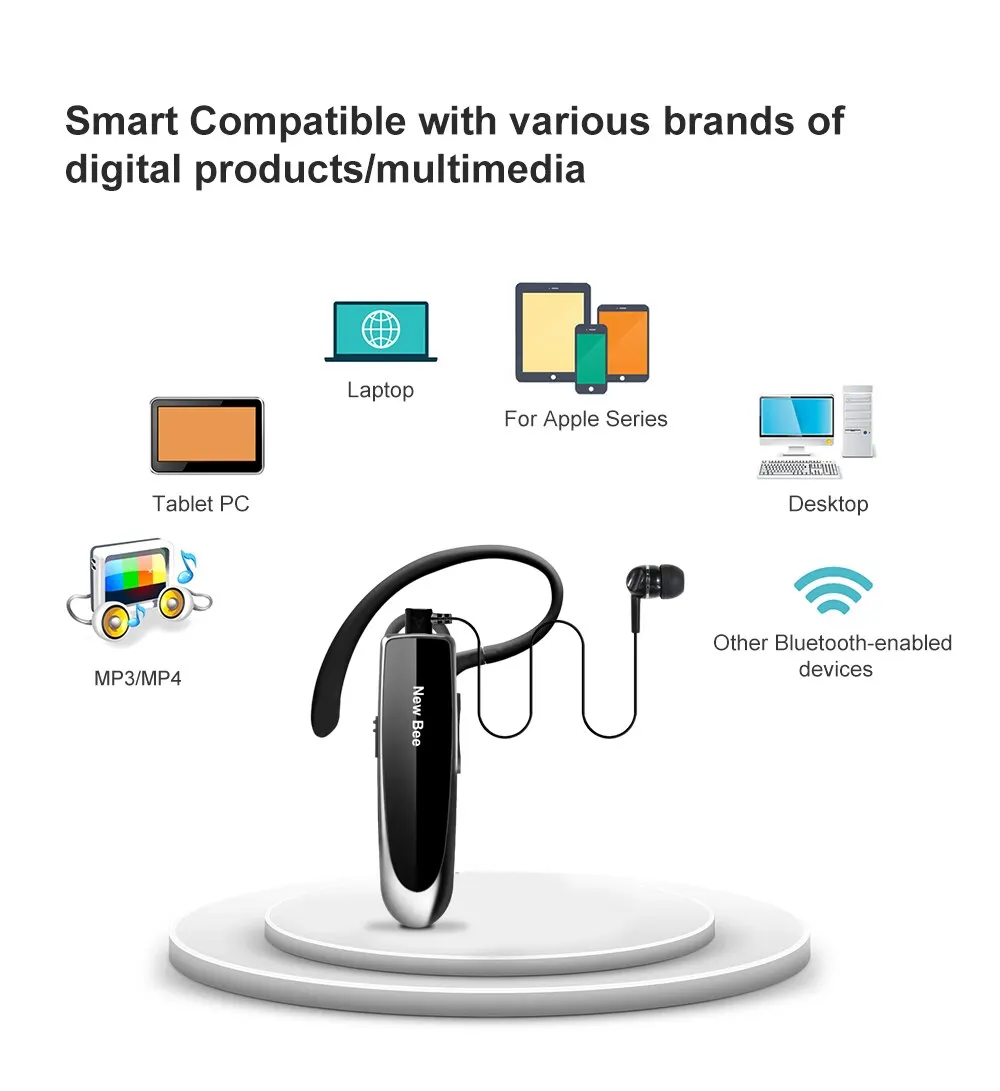 Nova abelha b41 sem fio bluetooth 5.0 fones de ouvido mãos-livres mini fone de ouvido 22h música jogando com microfone cvc 6.0 para iphones