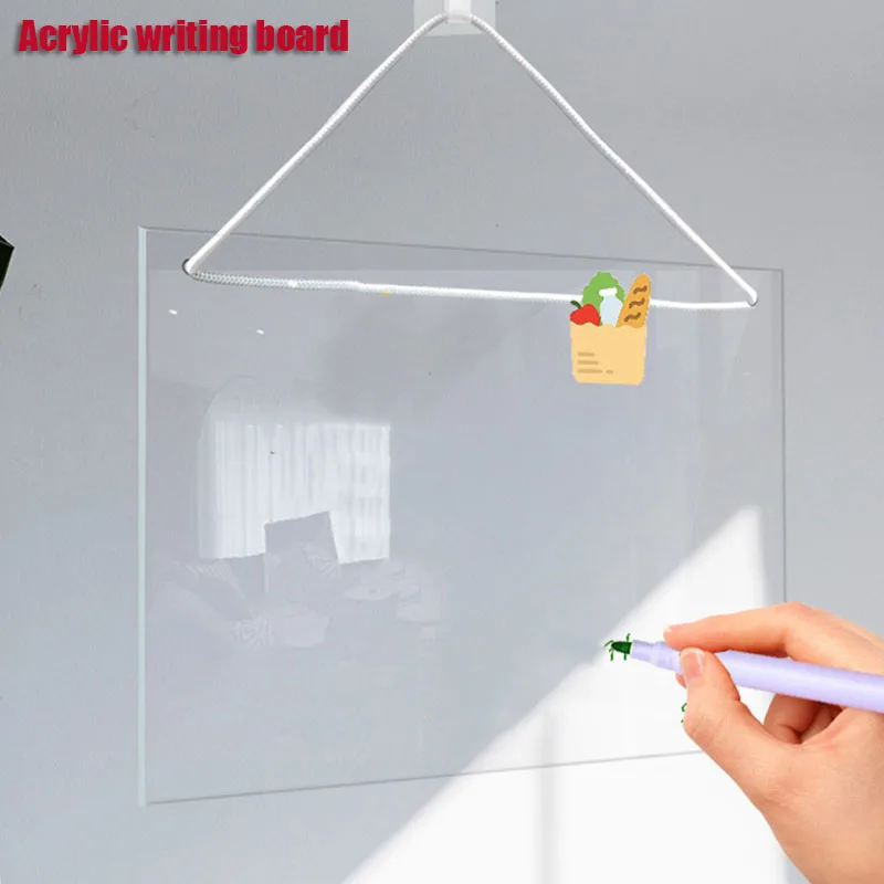 1 Set of Acrylic Memo Board Hanging Writing Board Office Memo Board Clear Dry Erase Board Blank Writing Board Erasable Board NEW