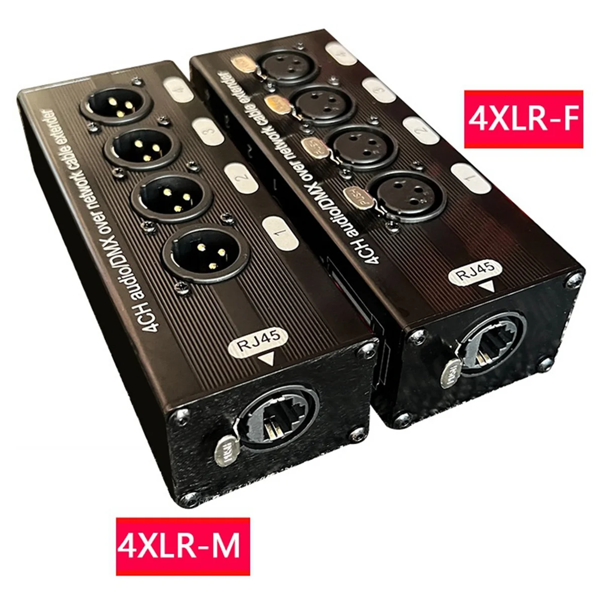 Newest 1Pc 4-Channel 3-Pin XLR Audio and DMX over Network Cable Extender, DMX512 Network Signal Extender , Female
