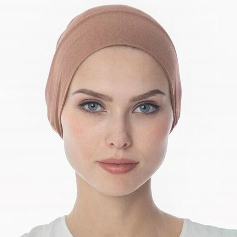 Einfarbig Modal Jersey Hijab Schal Elastische Innenkappe Weiche Untertuch Frau Muslimischen Mode Motorhaube 22*21 cm