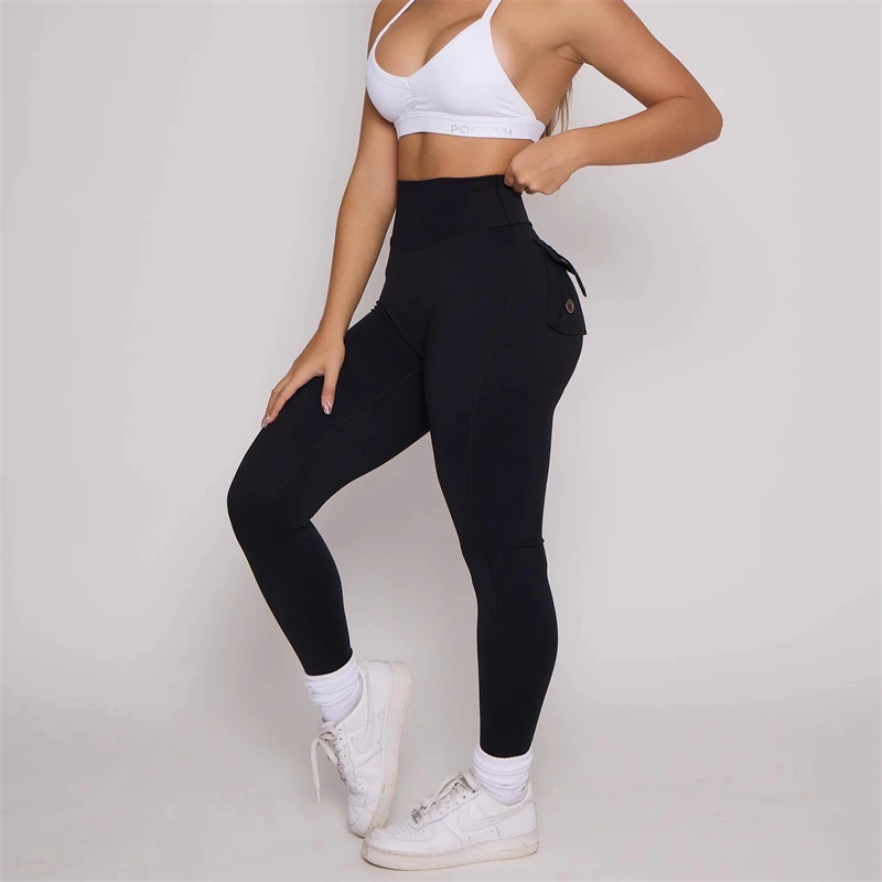 Mallas Bum para mujer 2025, pantalones ajustados de cintura alta para mujer, caderas de melocotón con bolsillos, mallas de entrenamiento para gimnasio, pantalones de Yoga