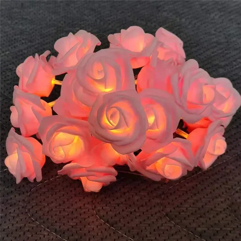 3M 20 luces LED de cadena de rosas con pilas guirnalda de flores luces de hadas luces de decoración para fiesta de boda de San Valentín