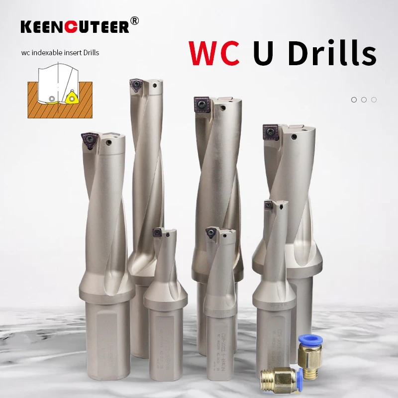 WC Series C20 C25 C32 C40 Khoan Cắn Lắp Được Mũi Khoan Kim Loại Khoan 11Mm-49Mm Độ Sâu Indexable U Khoan Máy Móc Máy Tiện CNC Nước