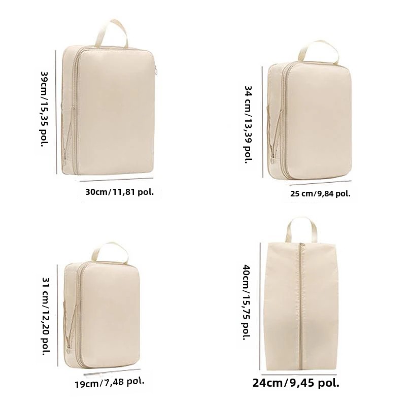 4 pçs/set saco de compressão de viagem organizador de bagagem bolsa de viagem cubos de embalagem para saco de viagem organizador saco de armazenamento de viagem