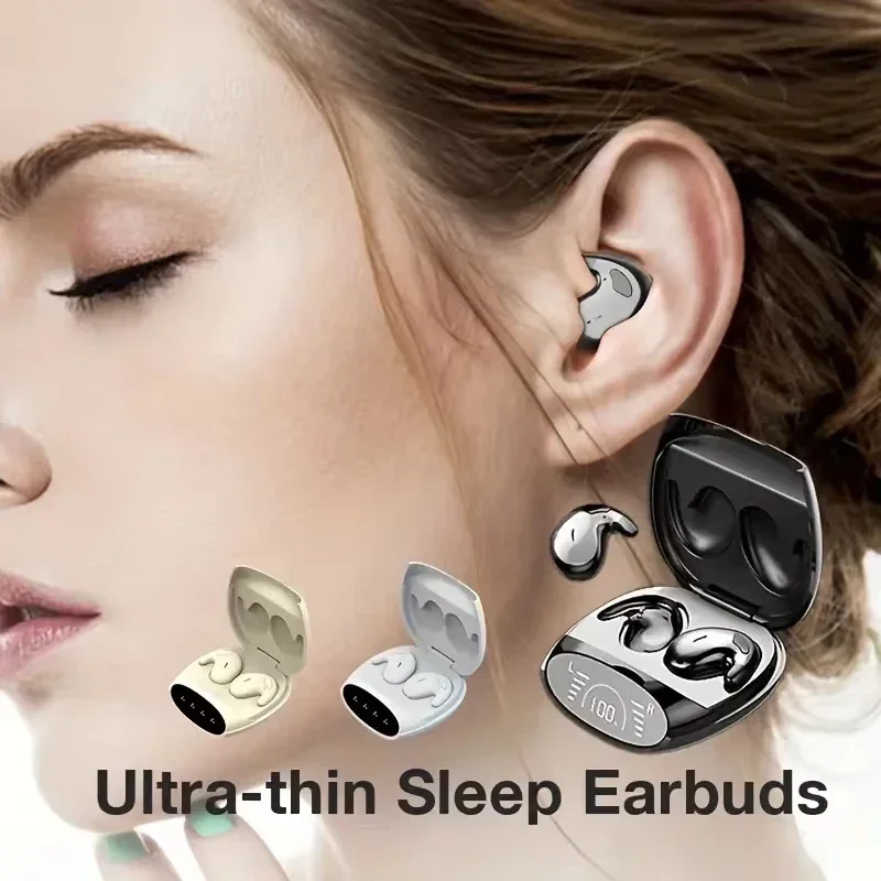 2025 auriculares inalámbricos invisibles para dormir TWS Bluetooth 5,3 auriculares ocultos IPX5 auriculares deportivos impermeables con reducción de ruido