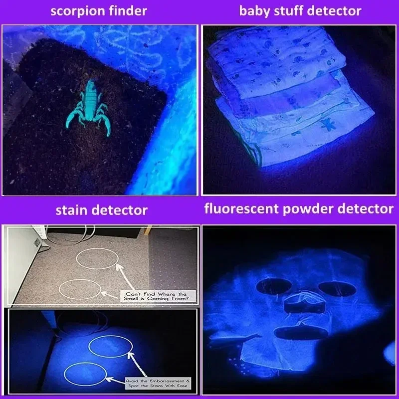 Lanterna LED UV portátil, Mini Handheld Tocha Ultravioleta, Luz para manchas Pet, Identificação Anti-falsificação, 395nm